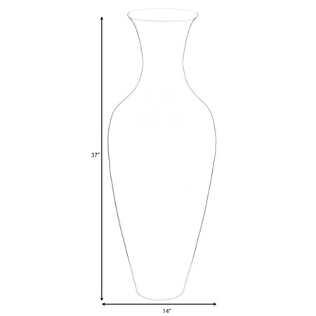 Uniquewise Tall Floor Vase, 37 Inch White Bamboo Vase, Modern Vase Large Flower Holder, Vase for Home Decor QI003713